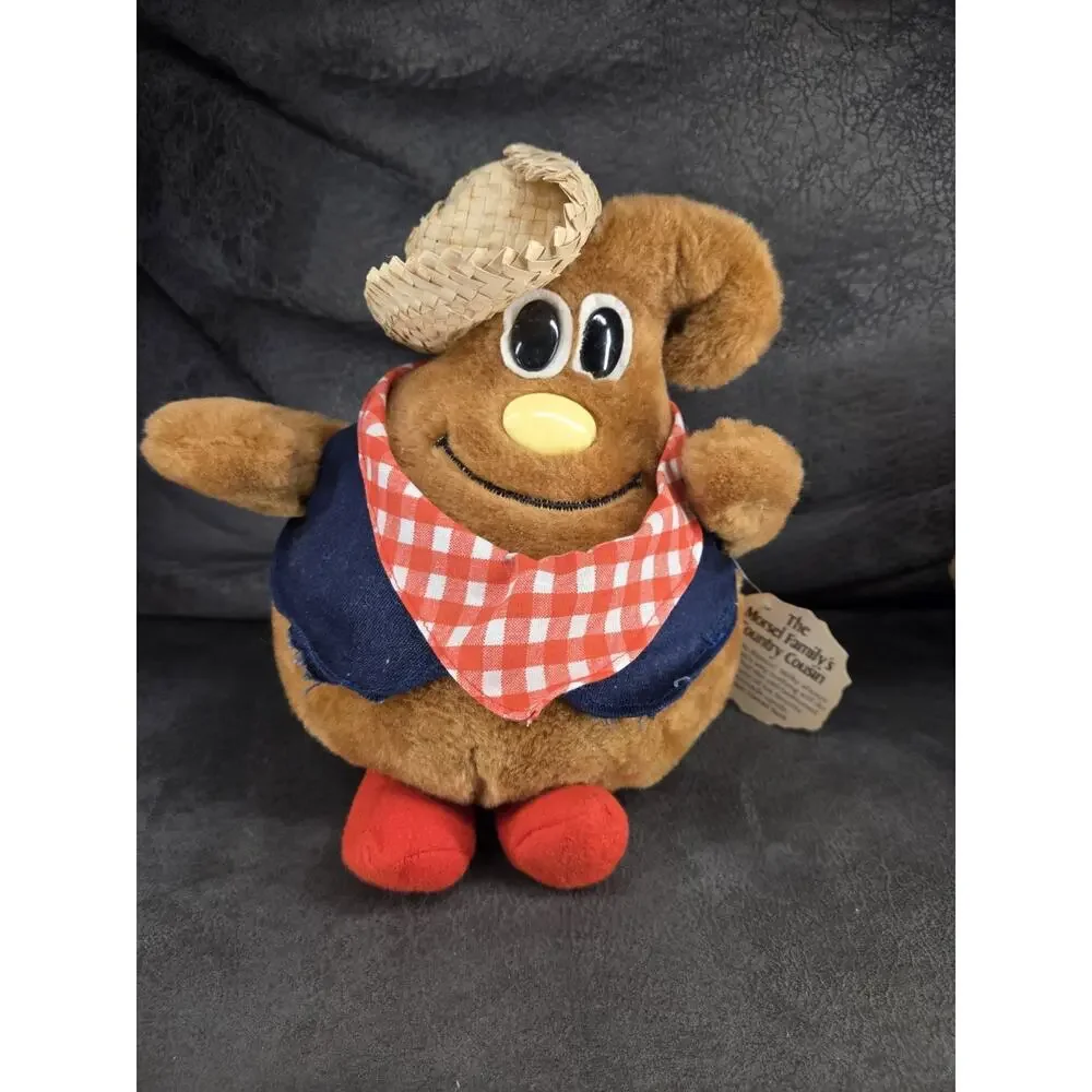 1984 Nestle Morsel Family Plush Set - Milky Country Cousin & Uncle Scotchy Tags
